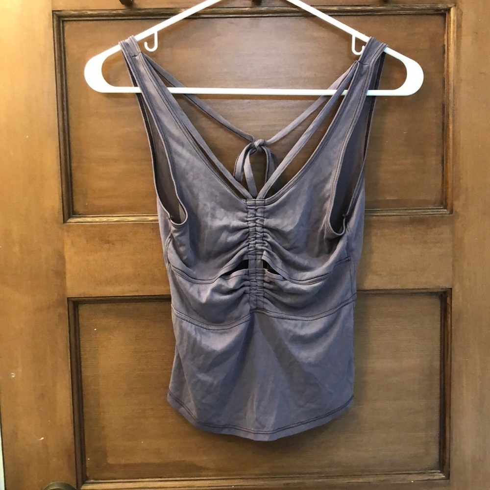 Free People Ruched Strappy Cut Out Tank Top